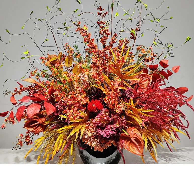 محاكاة إبداعية جديدة من الزهور الصينية بونساي نباتية خضراء مزخرفة #5