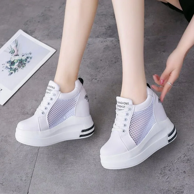 Comem Hidden Heel Summer Fashion High Heels Ladies Casual Shoes Vulcanize Women Platform Shoe Spring 2024 Women\'s Wedge Sneakers