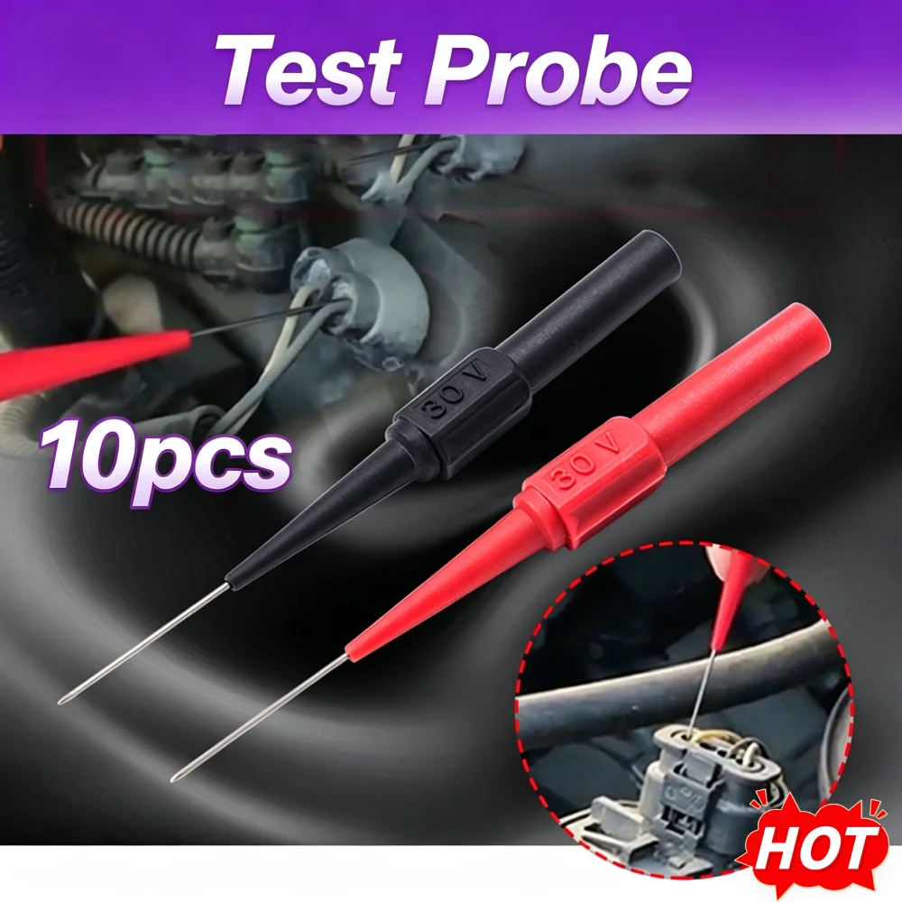 Multimeter Test Probes 10 Piece Set Red and Black Electrodes with Fine Needle Tips for Accurate Electronics Testing