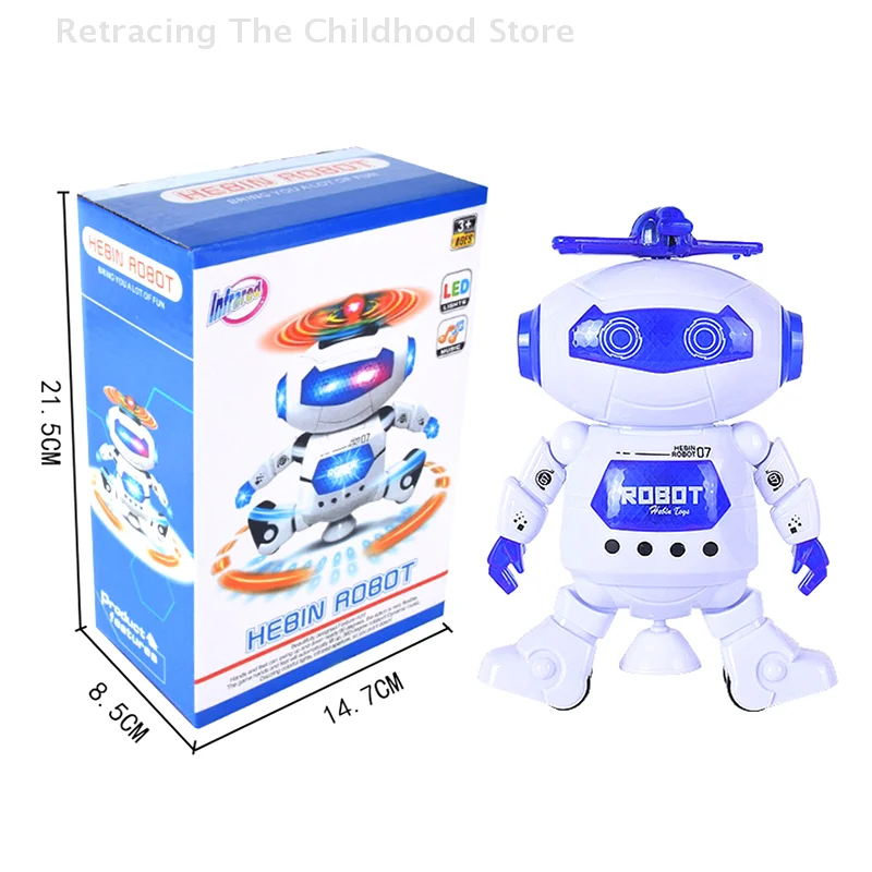 1 stks Kids Robot Roterend Dansspeelgoed Met Muziek LED Licht Elektronisch Wandelspeelgoed Leuk Speelgoed Voor Jongens Meisjes Verjaardag Kerstcadeau