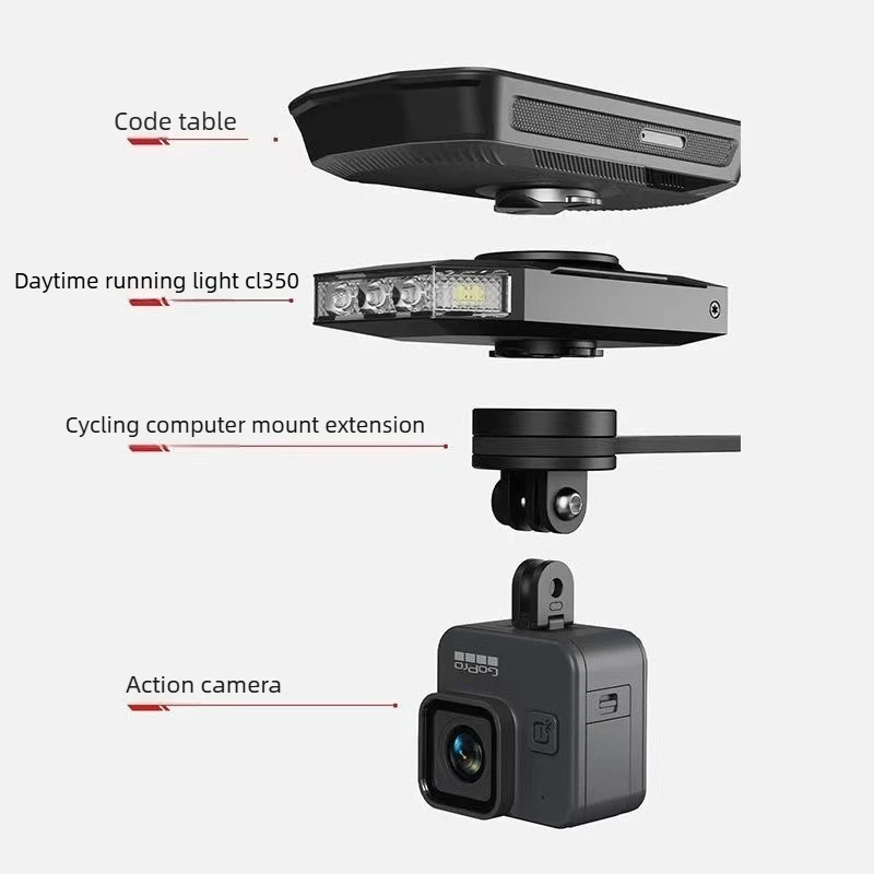 

Велосипедная фара CYCLAMI CL350 для GPS-устройств Garmin XOSS IGPSPORT Magene G2, 4000 мАч, перезаряжаемая, с адаптером Gopro
