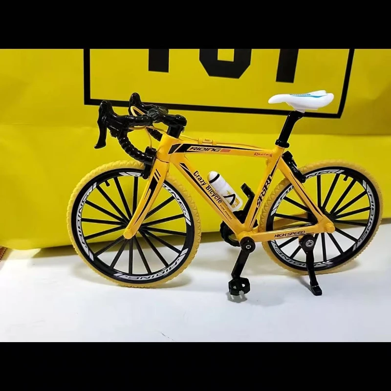 1:10 Mini Alloy Bicycle Model Diecast Metal Finger Racing Mountain Bike Folded Cycling Ornaments Advanced Collectibles