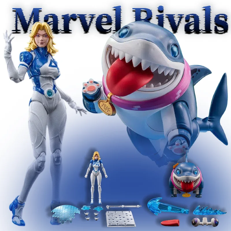 Blokees Invisible Woman & Jeff The Land Shark Action Figure Movable Joints Model Game Doll Collectible Toys Gifts