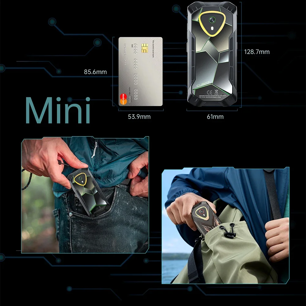 Cubot KingKong MINI 4 Android 15 NFC mini Rugged Smartphone 6GB RAM+128GB ROM 4.7 Inch Mini Phone 4700mAh 48MP Small Cellphone