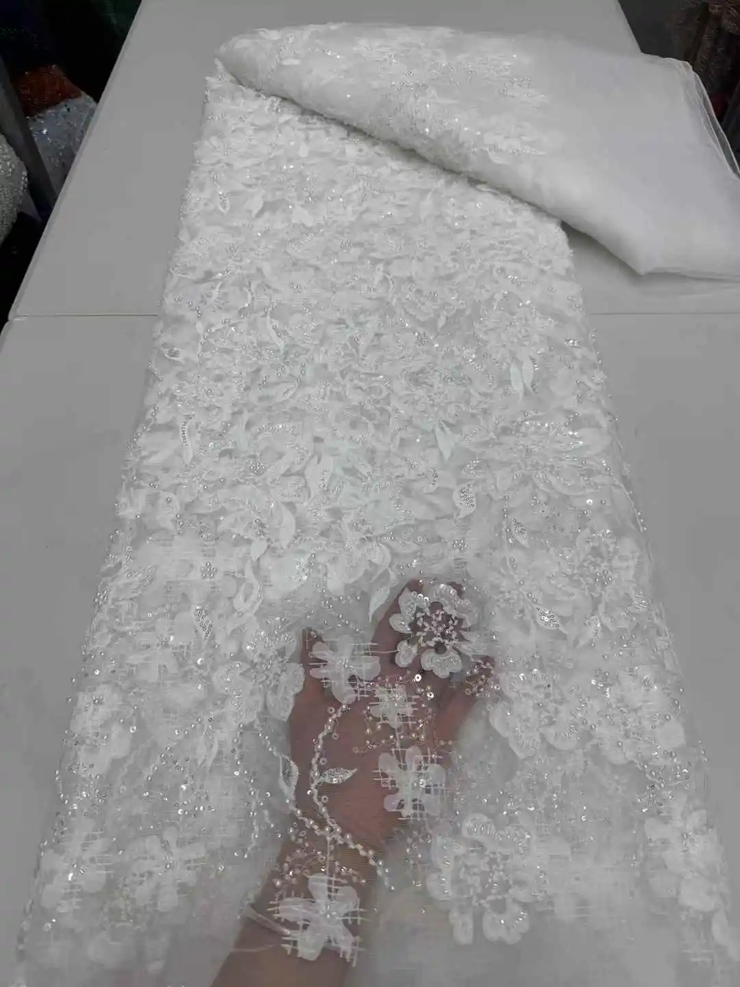 Роскошная французская тюлевая кружевная ткань 2025 г., высокое качество, африканская сетка, расшитая блестками кружевная ткань, нигерийское платье для женщин, свадебная вечеринка