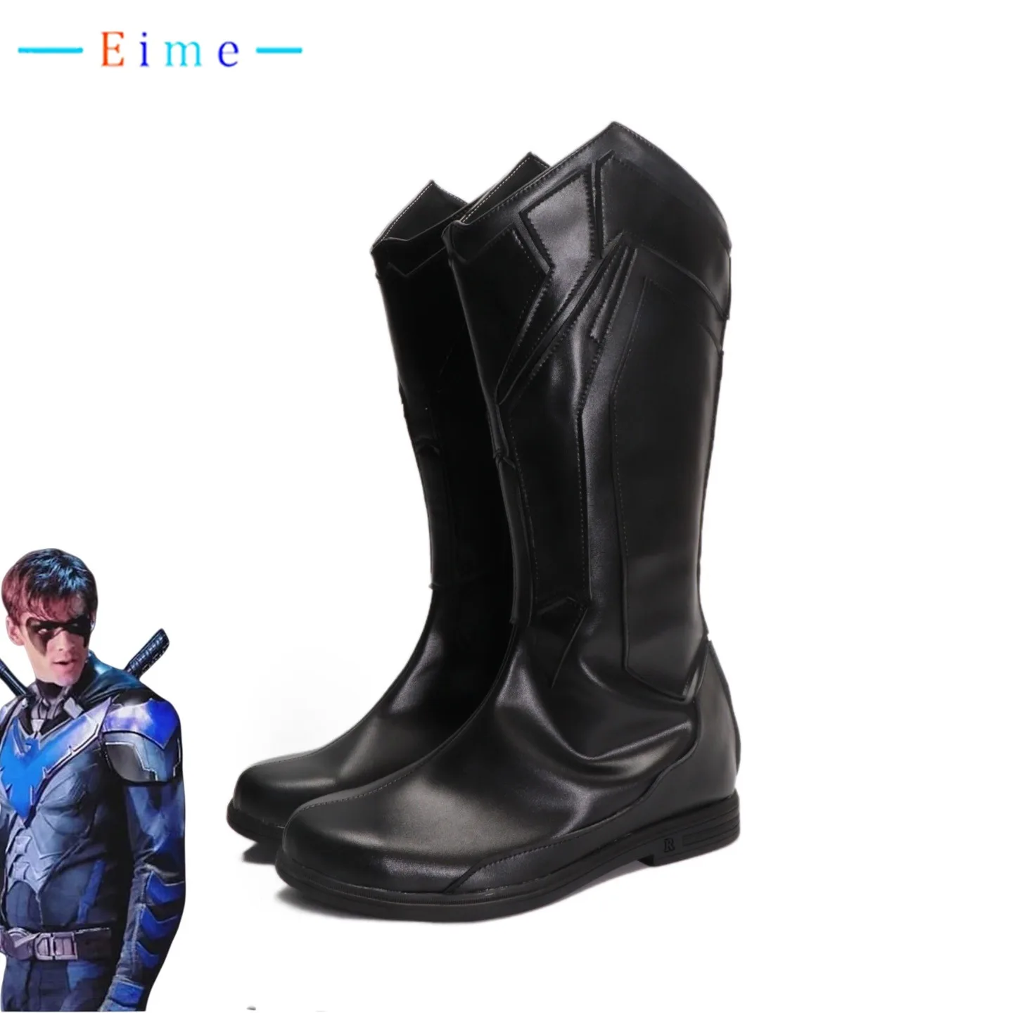 

Superhero Robin Cosplay Shoes Dick Grayson Cosplay Black PU Leather Shoes Halloween Carnival Boots Cosplay Props Custom Made