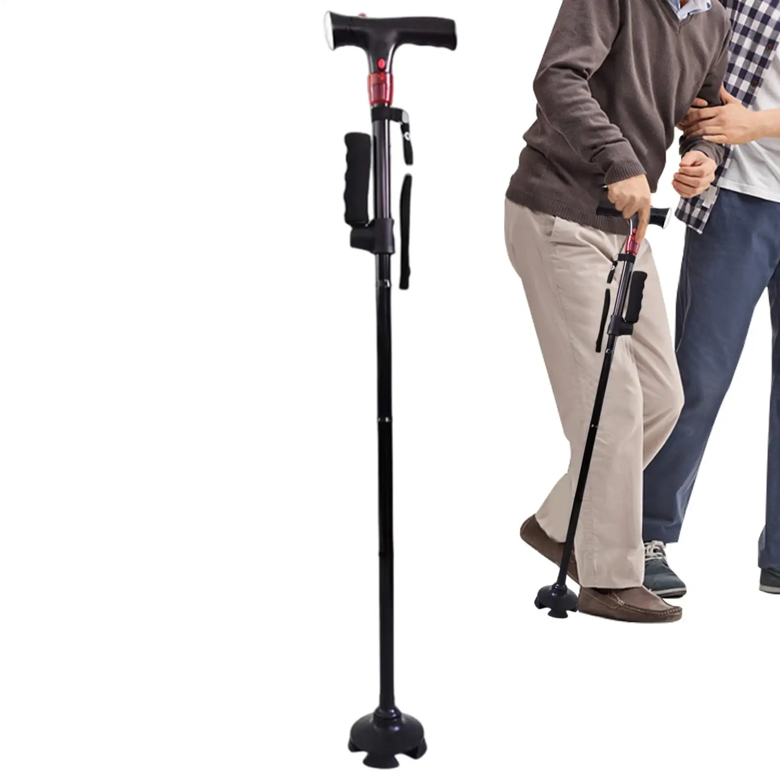 

Collapsible Telescopic anti-slip smart Cane Elder Cane LED With Alarm Walking Trusty Sticks Elder Crutches for Mothers the Elder