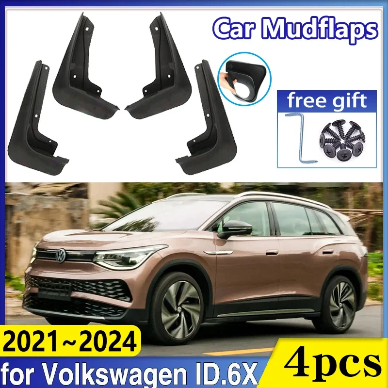 

For Volkswagen ID.6X Accessories VW ID6X 2021~2024 2023 Wheel Car Fender Mudguards Protect Mud Flaps Guards Splash Flap MudFlaps