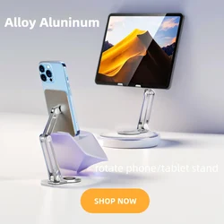 Metal Rotatable Tablet Stand Mobile Phone Holder Foldable Cellphone Support for iPad iPhone 12 13 14 Xiaomi Samsung Accessories