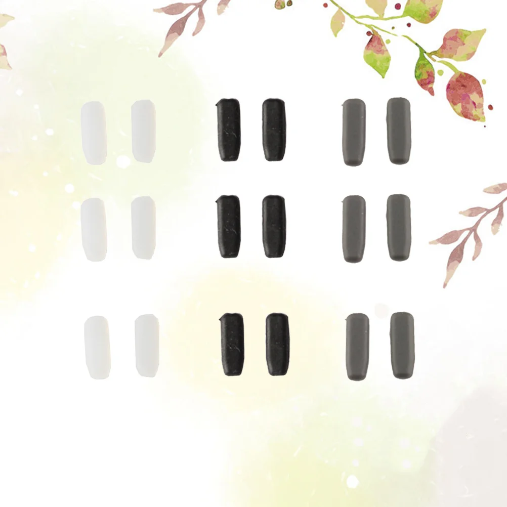 

3pcs Silicone Nose Pads 3 Colors Black White Grey Each Durable Adjustable Fit Anti-Slip Replacement For Glasses Sunglasses