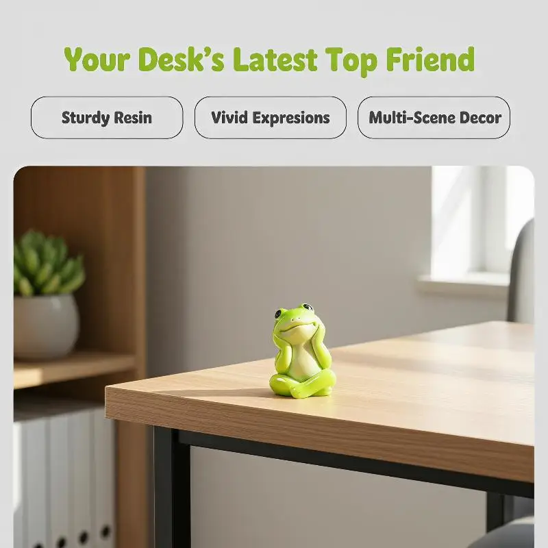 6 Pcs Adorable Mini Resin Frog Figurine Set Various Lazy Poses for Party Favor Kids Birthday Gift