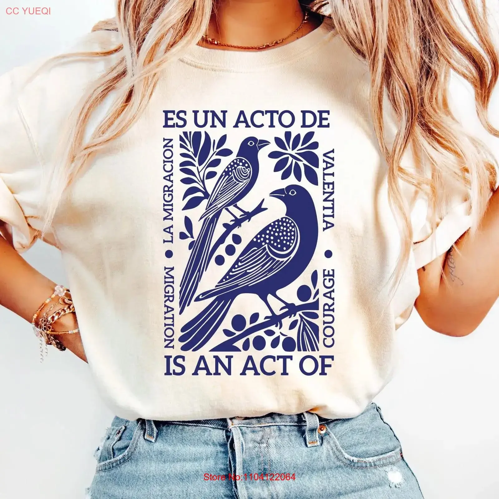 La migración es un acto de coraje, camiseta con estampado La Migracion Es Un Acto De Valentia Pro Immigration, declaración política vintage
