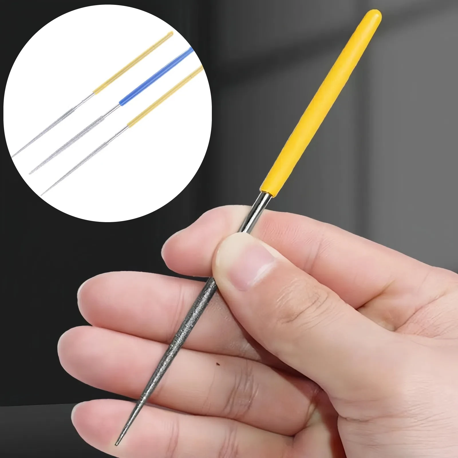 For Grinding Metal Jewely Stone Wood Dia.2mm Small Round Diamond Needle Files Customizable Alloy Hand Tools