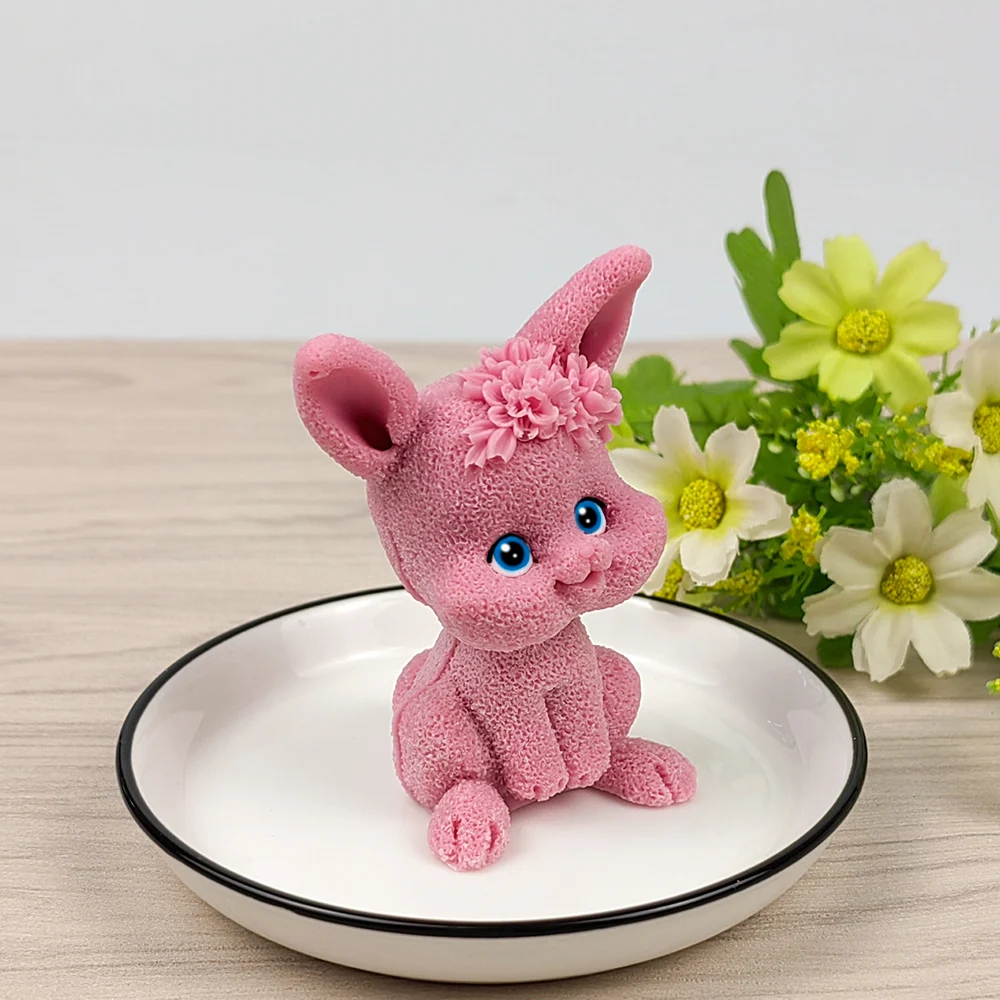 

Cute Rabbit Concrete Cement Candle Animal Shape Silicone Mold Aromatherapy Plaster Mold Fondant Cake Candle Mold Tools