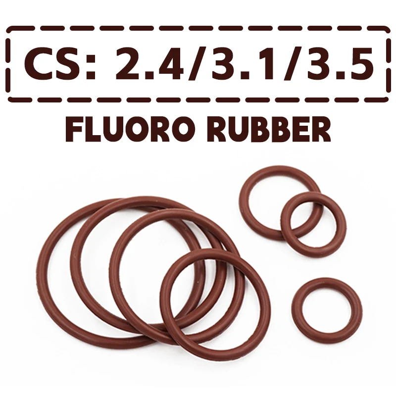 Thickness CS2.4/3.1mm Brown FKM O-ring FPM fluorine rubber sealing gasket rubber washer ring wholesale in specifications