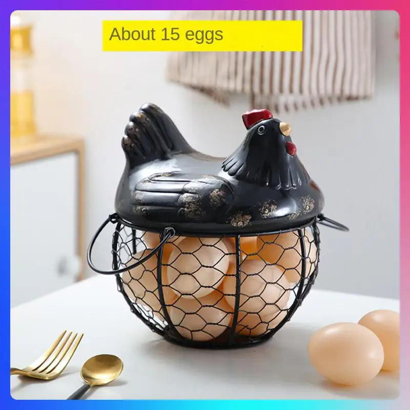 

Chicken Shape Household Egg Storage Box Small Kitchen Basket Egg Fruit Storage Baskets Anti-slip Snack Basket Creative Tableware