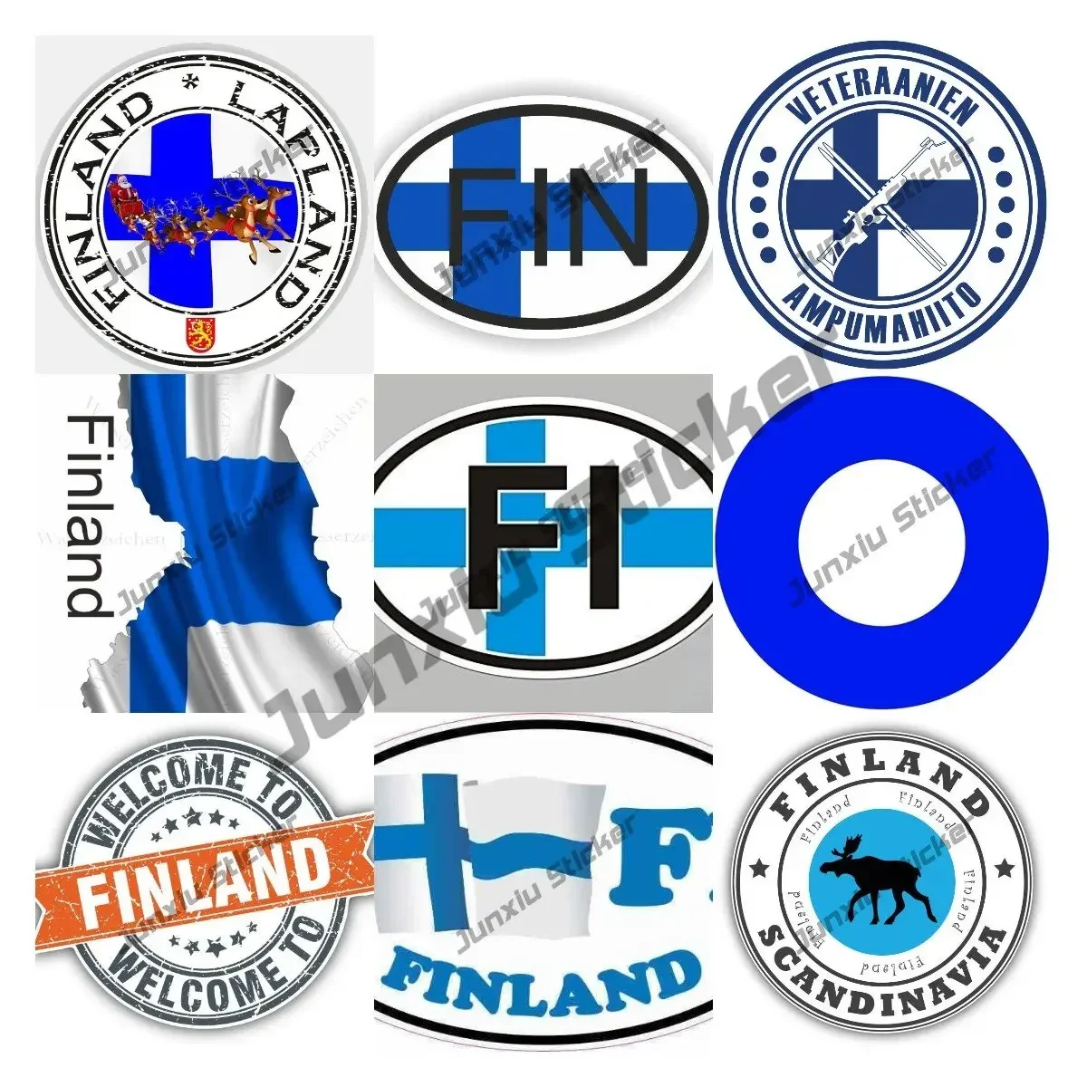 

Decal Self Adhesive Vinyl Finland FIN FI Stickers Finland Stamp City Shield Decals Motorcycles Helmet Sticker for Car Truck