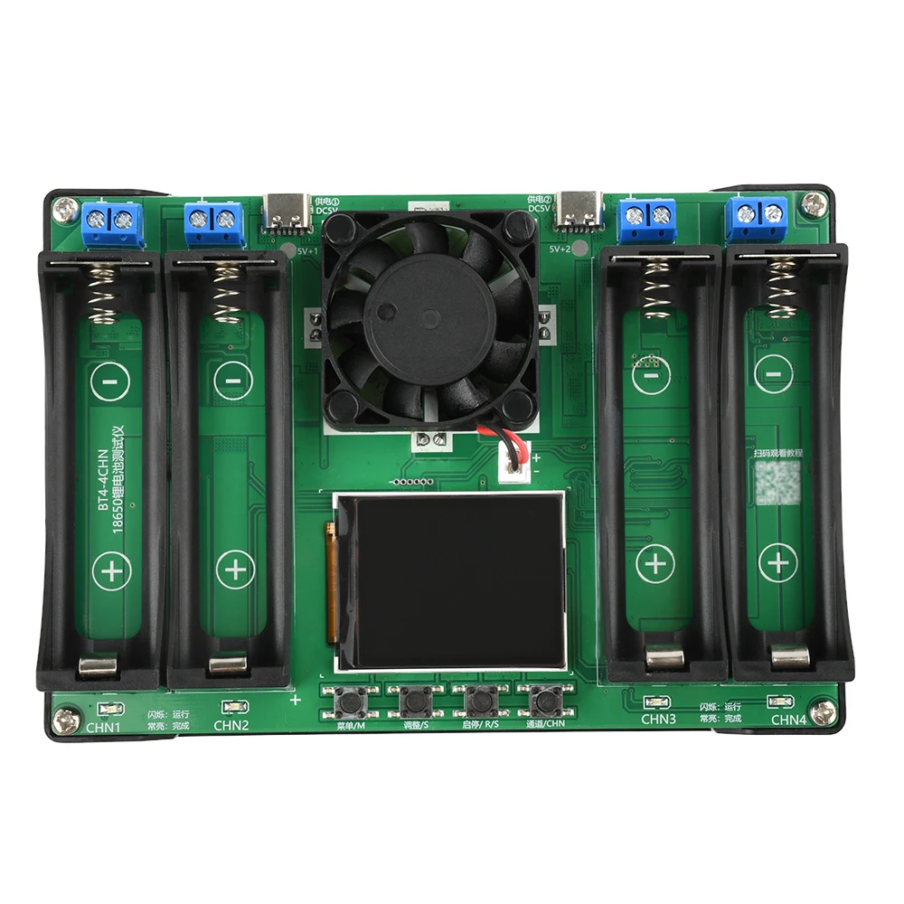 4 Channel Dual Type-C LCD Display Battery Capacity Tester Lithium Battery Battery Power Detector Module for18650 Battery Tester