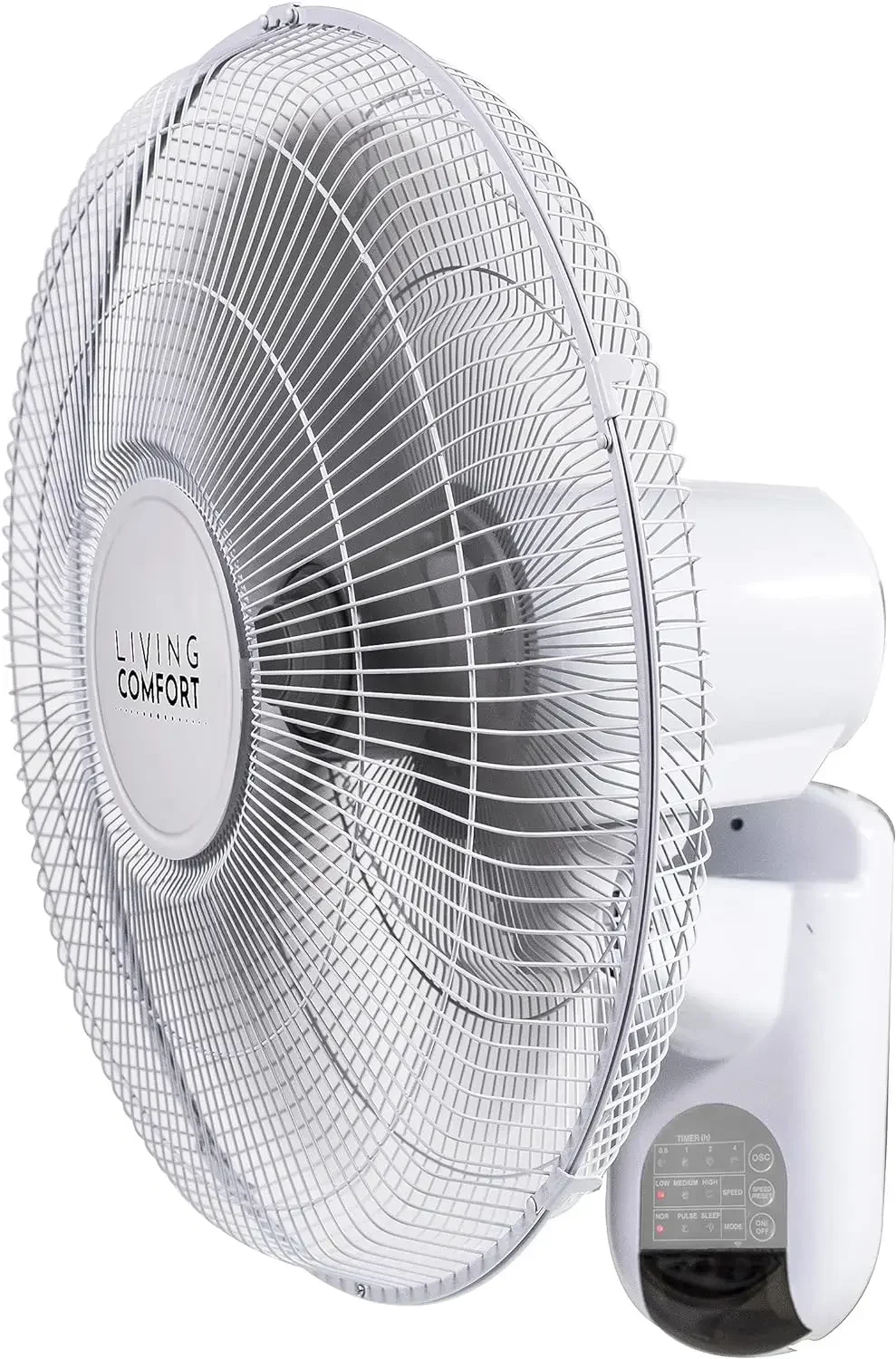 Ventilador de montaje en pared con temporizador e inclinación ajustable, WiFi, 16 pulgadas, 3 velocidades, Ideal para el hogar, dormitorio y oficina, LC16WS