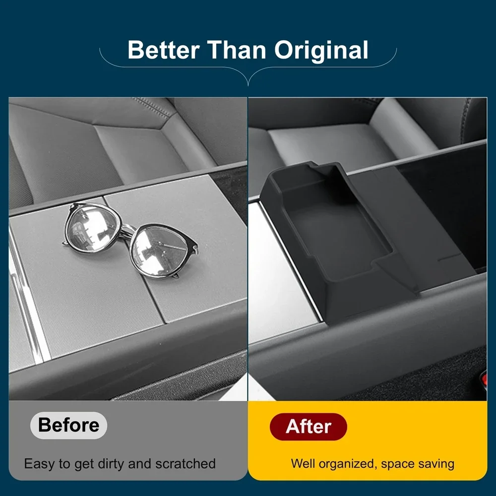 Für Tesla Model 3 Y Juniper 2025 2026 Mittelkonsole Armlehnen-Aufbewahrungsbox Brillenhalter Ablage Organizer Innenraum-Zubehör – Detail 2