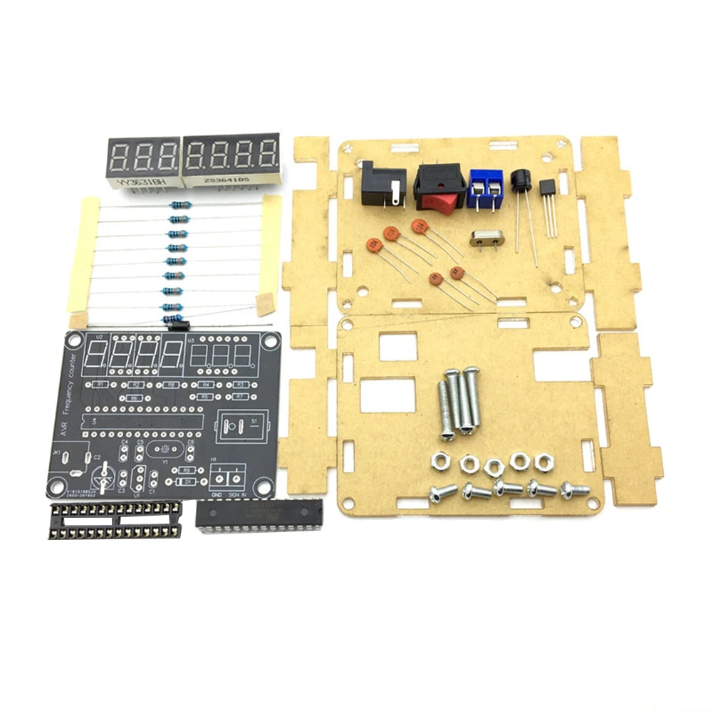 AVR Frequency Meter Crystal Measure Frequency for Measure Oscillator DIY Kit 0.45HZ-10MHZ 7-Bit Precision Resolution