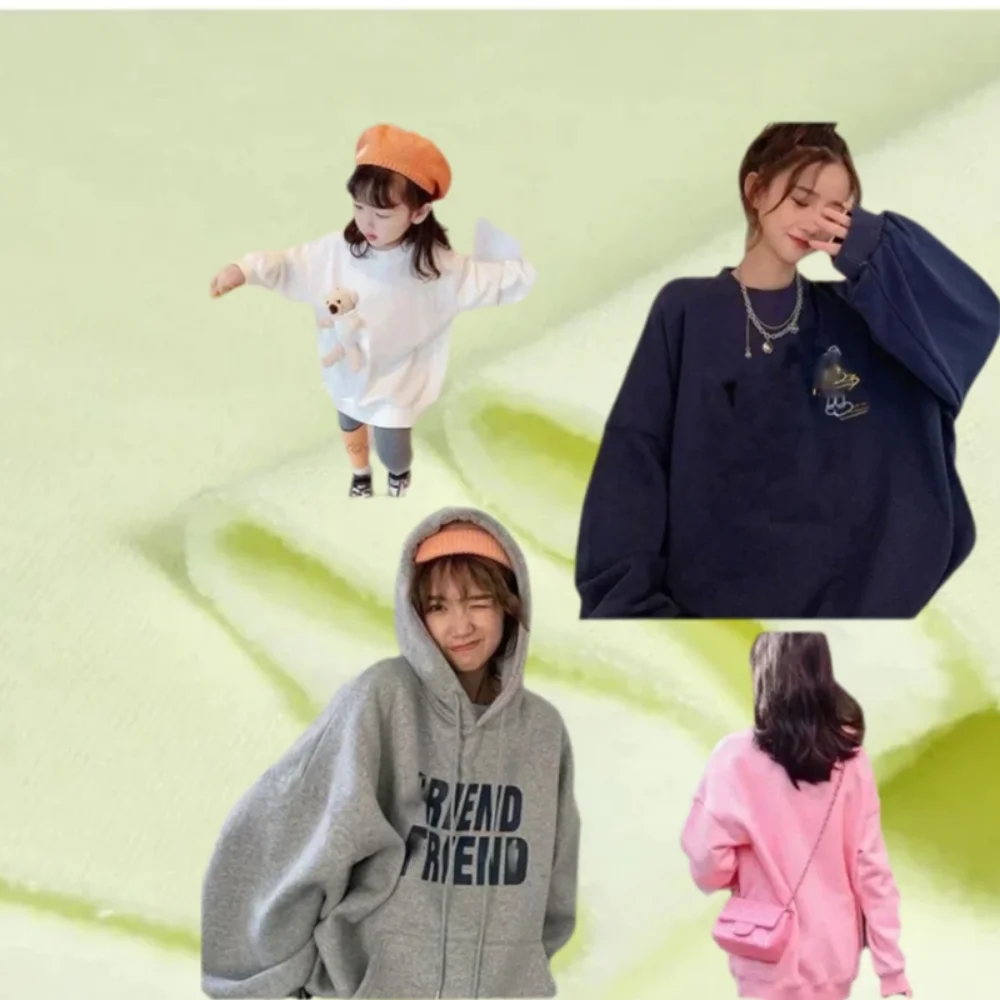 

Combed Cotton Plush Thickened Fabric Winter Solid Sweater Baseball Sportswear Dress Sewing Cloth Fashion Wholesale Material Diy