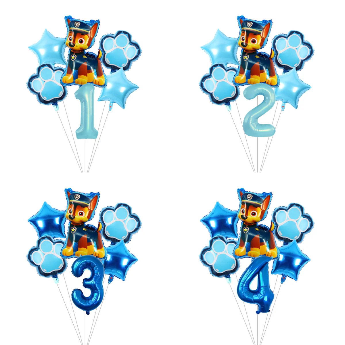 Paw Patrol Cartoon-Helden Ballon-Kombinationsset Zahlenballons Latex-Ballons Kinder-Partyzubehör