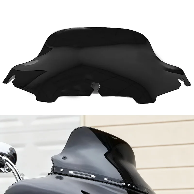 Motorrad-Frontscheibe 8' Schwarze Windschutzscheibe Geeignet für Harley Elektro-Straßenmotorräder, FLHX Touring-Fahrzeuge, 1996 - 2013