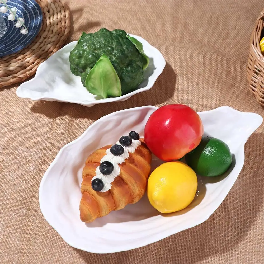 Kitchen Organizer Ceramic Sashimi Plate Oyster Shell Shape Reusable Storage Dish Multi-Function Creative Salad Plate Dinner