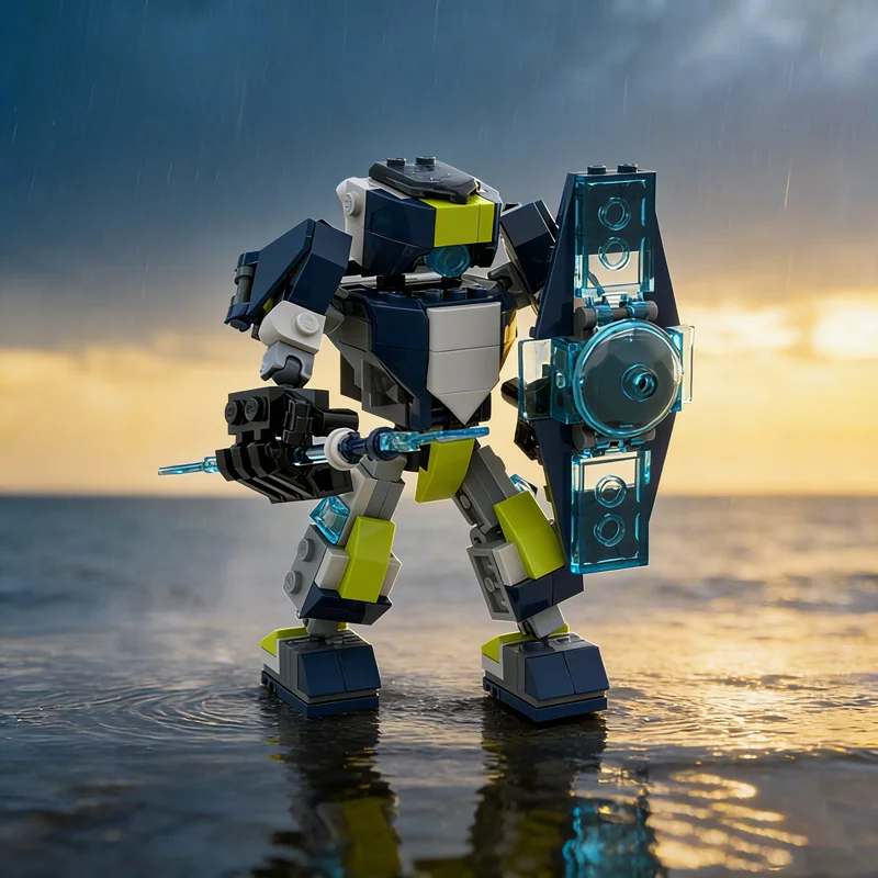 ชุดตัวต่อ MOC ชุดหุ่นยนต์อวกาศ 129 ชิ้น ของเล่นประกอบเอง ของขวัญคริสต์มาส ของเล่นเสริมสร้างทักษะ DIY ตัวต่อสร้างสรรค์