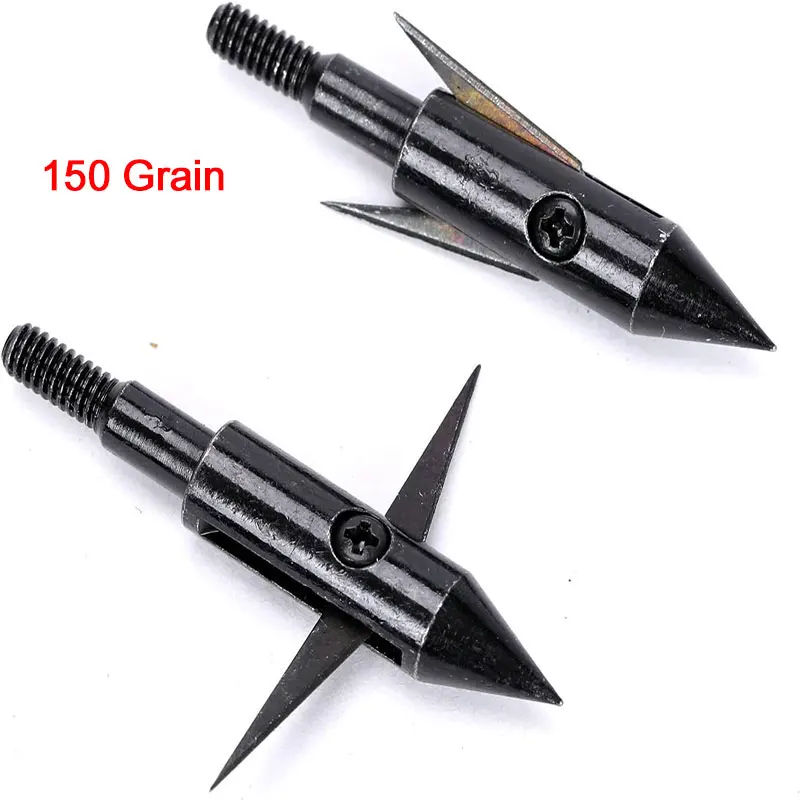 1/3/6pc 100-150Grain Broadhead Arrowhead Point Tip for DIY Recurve Bow Arrow Shooting Target Archery Accessories