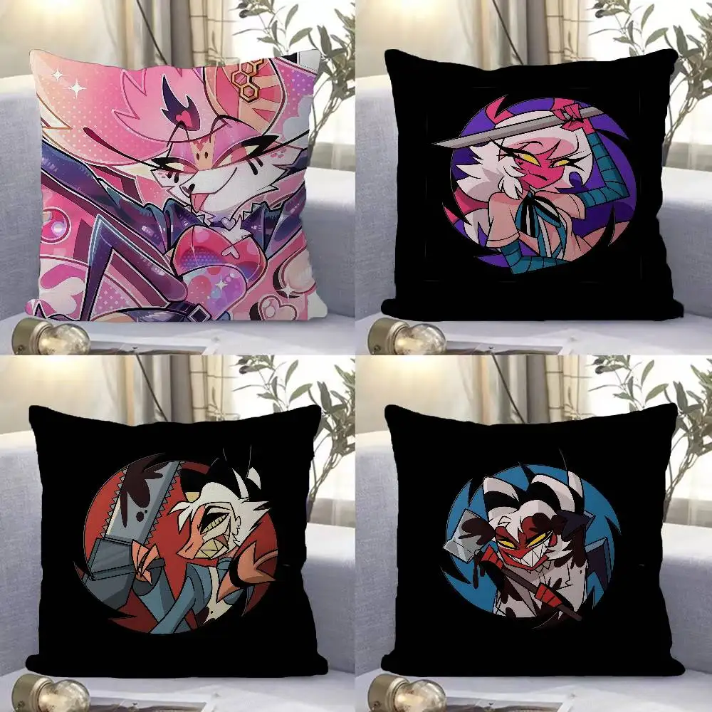 H-Helluva Boss Dark Cartoon Pillow Gift Home Office Decoration Pillow Bedroom Sofa Car Cushion CoverPillow Case