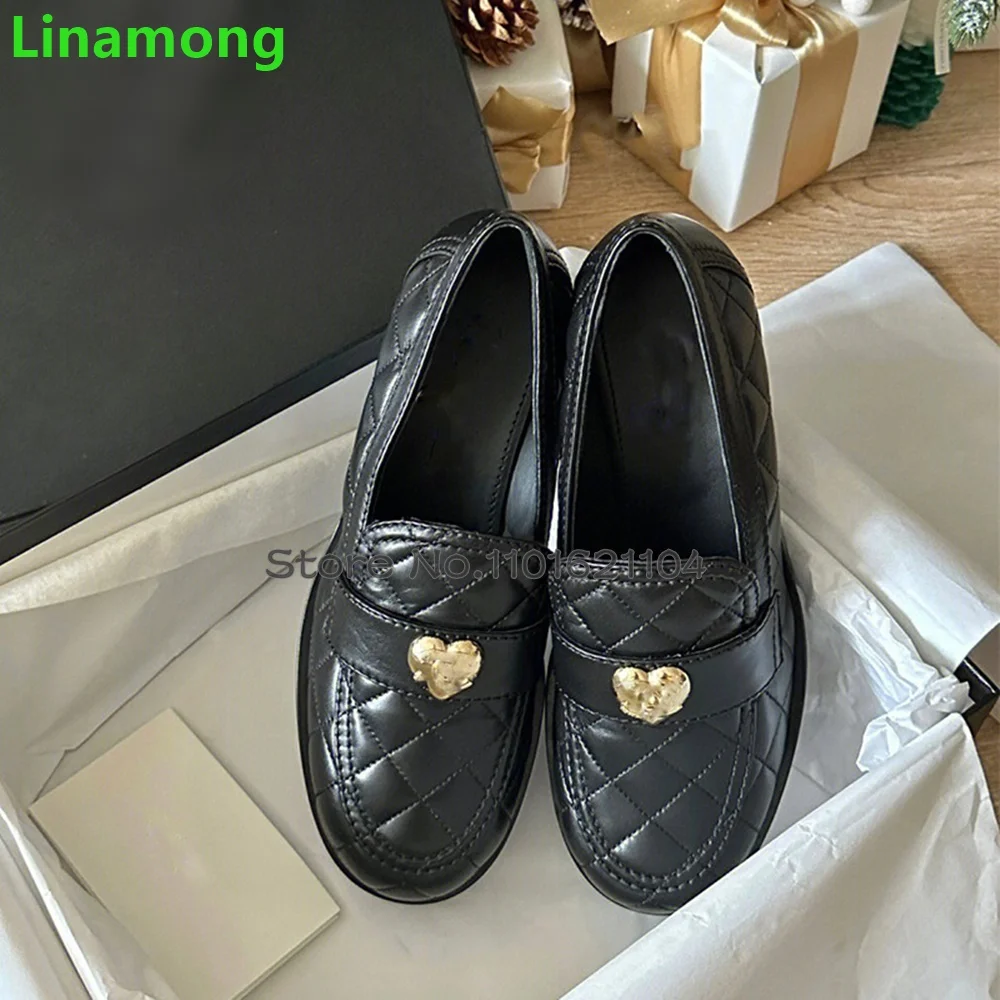 

Black Chunky Heel Loafer Shoes For Female Women 2024 Autumn New Thick Sole Slip-on Shallow Leather Elegant Fashion Luxury Shoes