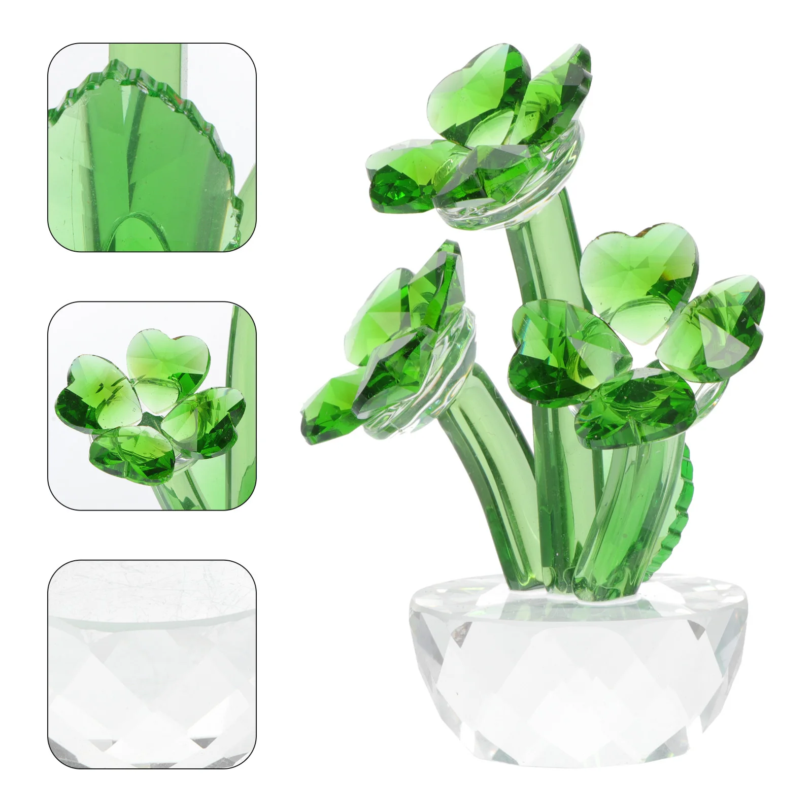 

Four-Leaf Clover Crystal Decor Colorful Exquisite Desktop Ornament Home Small Adornment Delicate Tabletop Lucky Decor