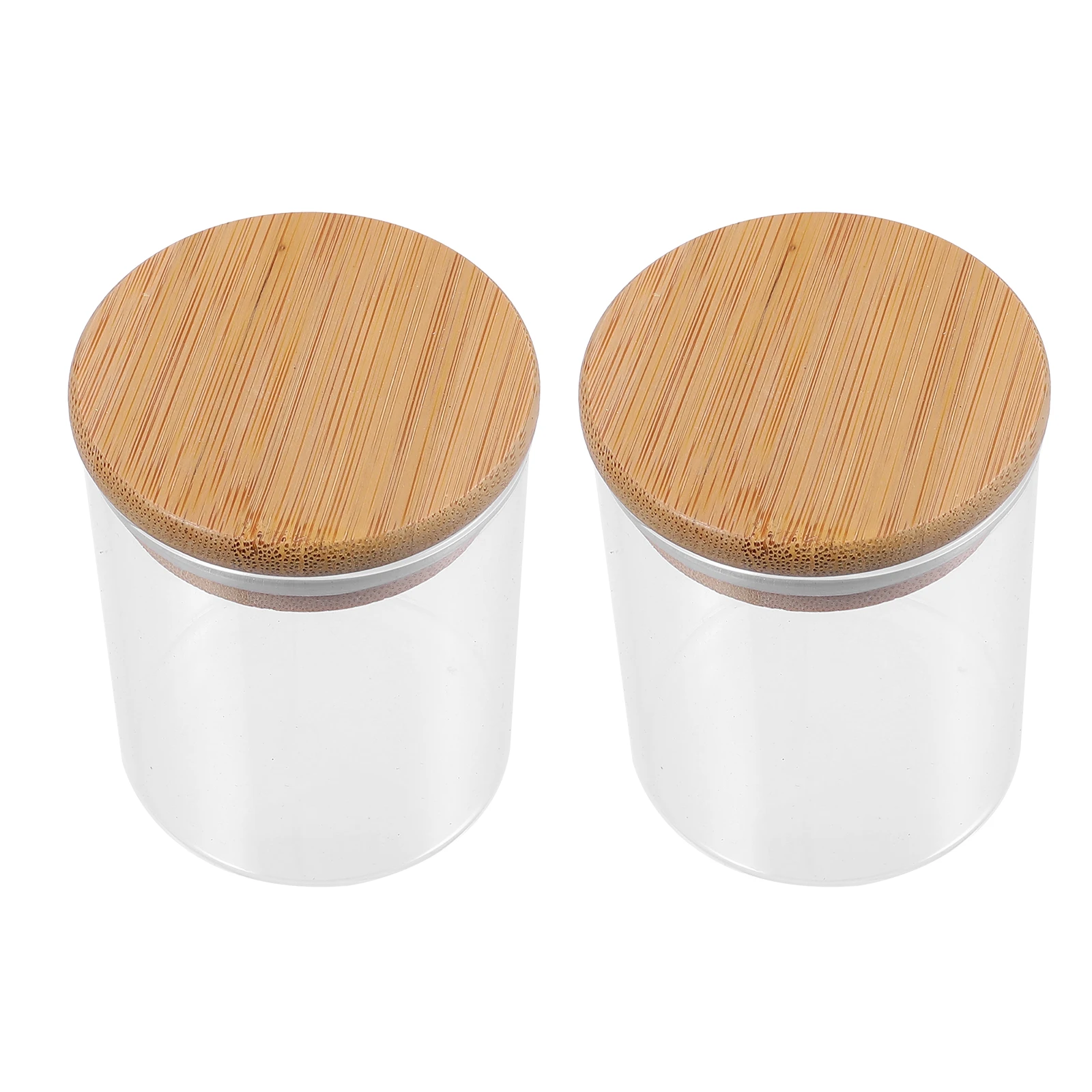 

Wooden Lid Glass Jars Transparent Kitchen Food Containers Sealed Snack Holder Compact Size Multifunctional Sealing Kitchen Glass