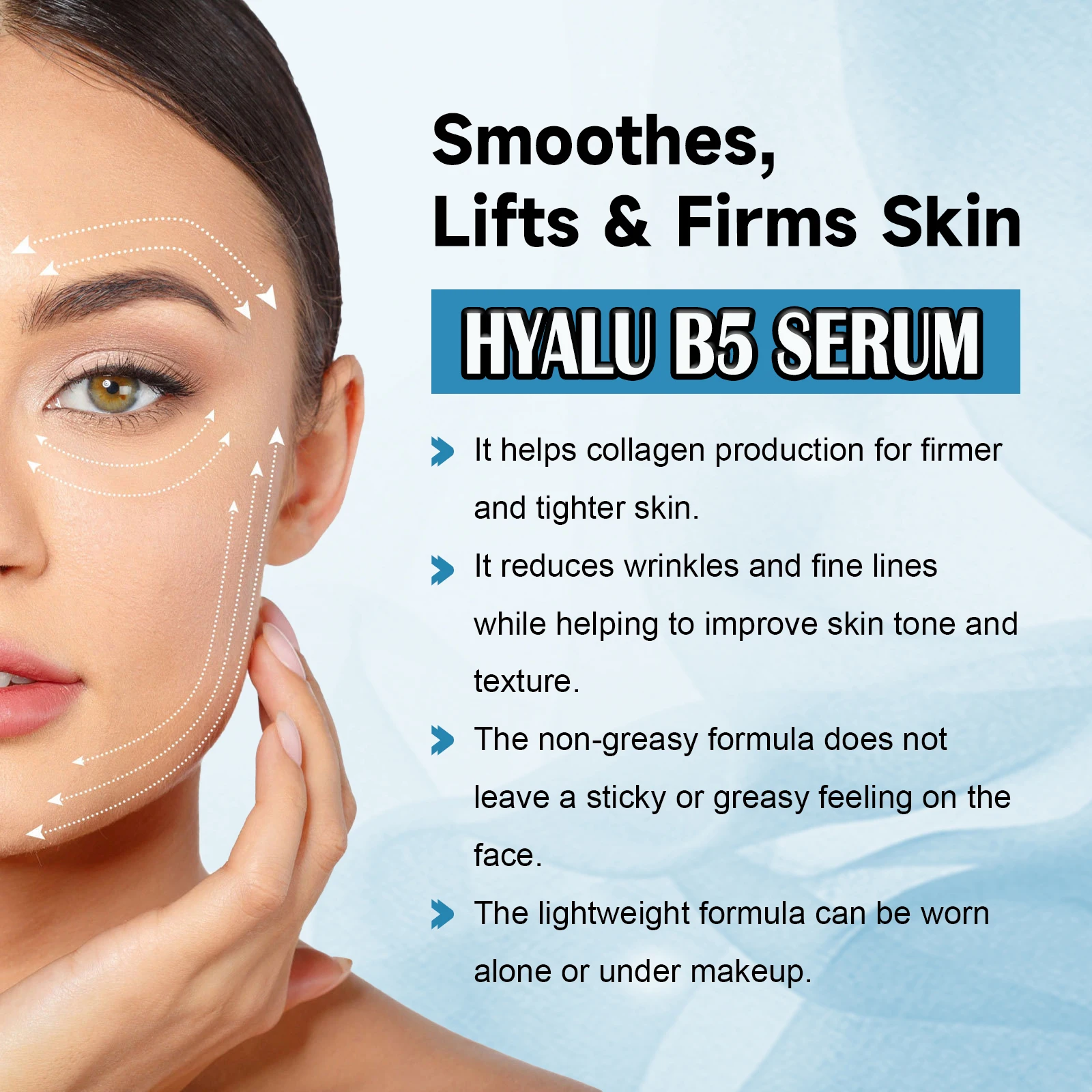 Hyaluronic Acid Serum Face Anti Aging Wrinkle Reducing Cream Lift Tightening Moisturizer Eye Fine Lines Korean Skin Care 30ml
