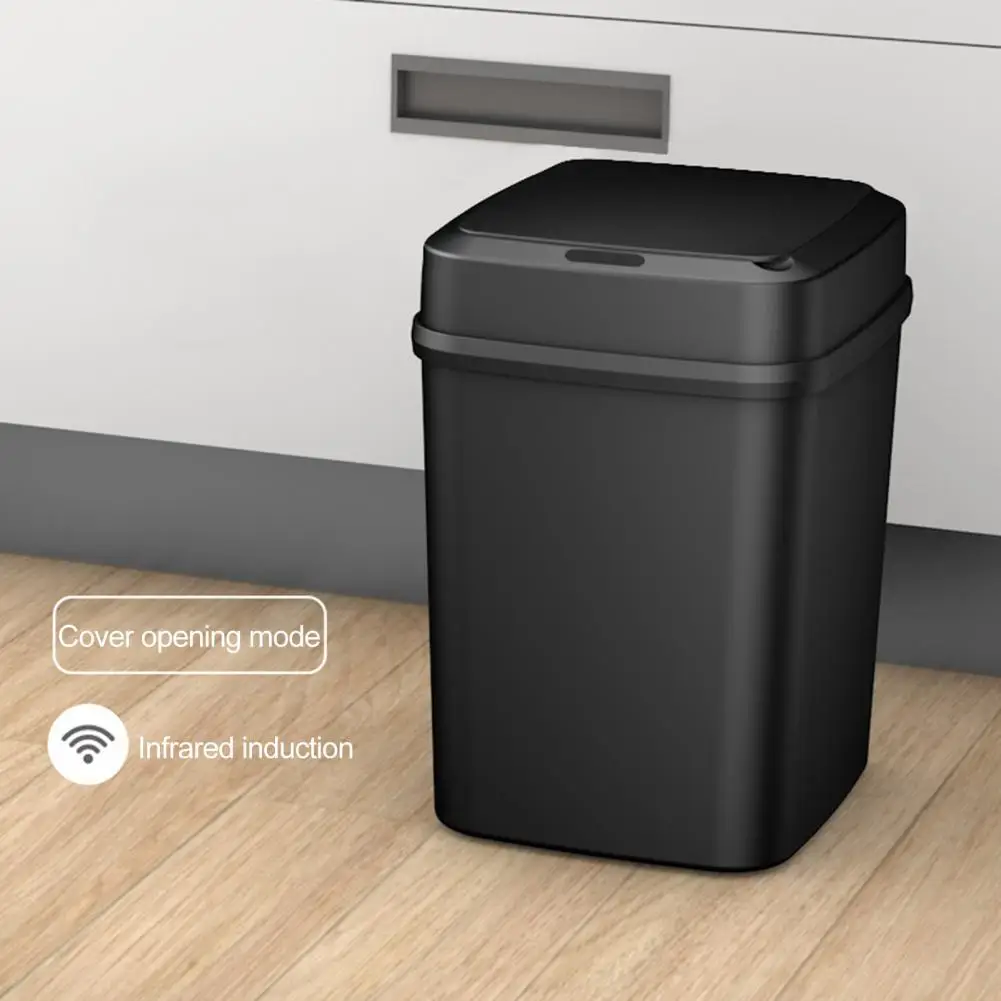 12 L Smart Trash Can With Lid No Touch Infrared Induction Low-energy Electric Intelligent Automatic Sensor Rubbish Bin Kitchen