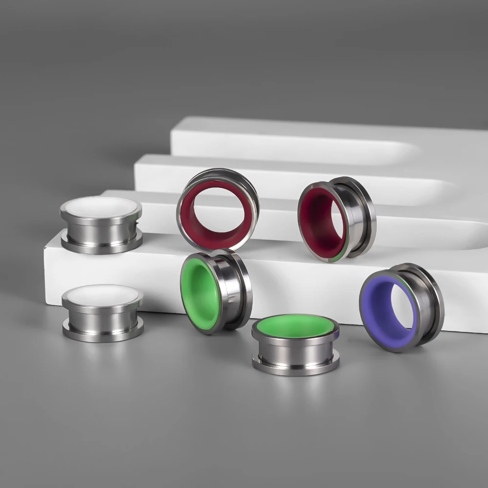 Stainless Steel Ear Tunnels, 2PCS Set
