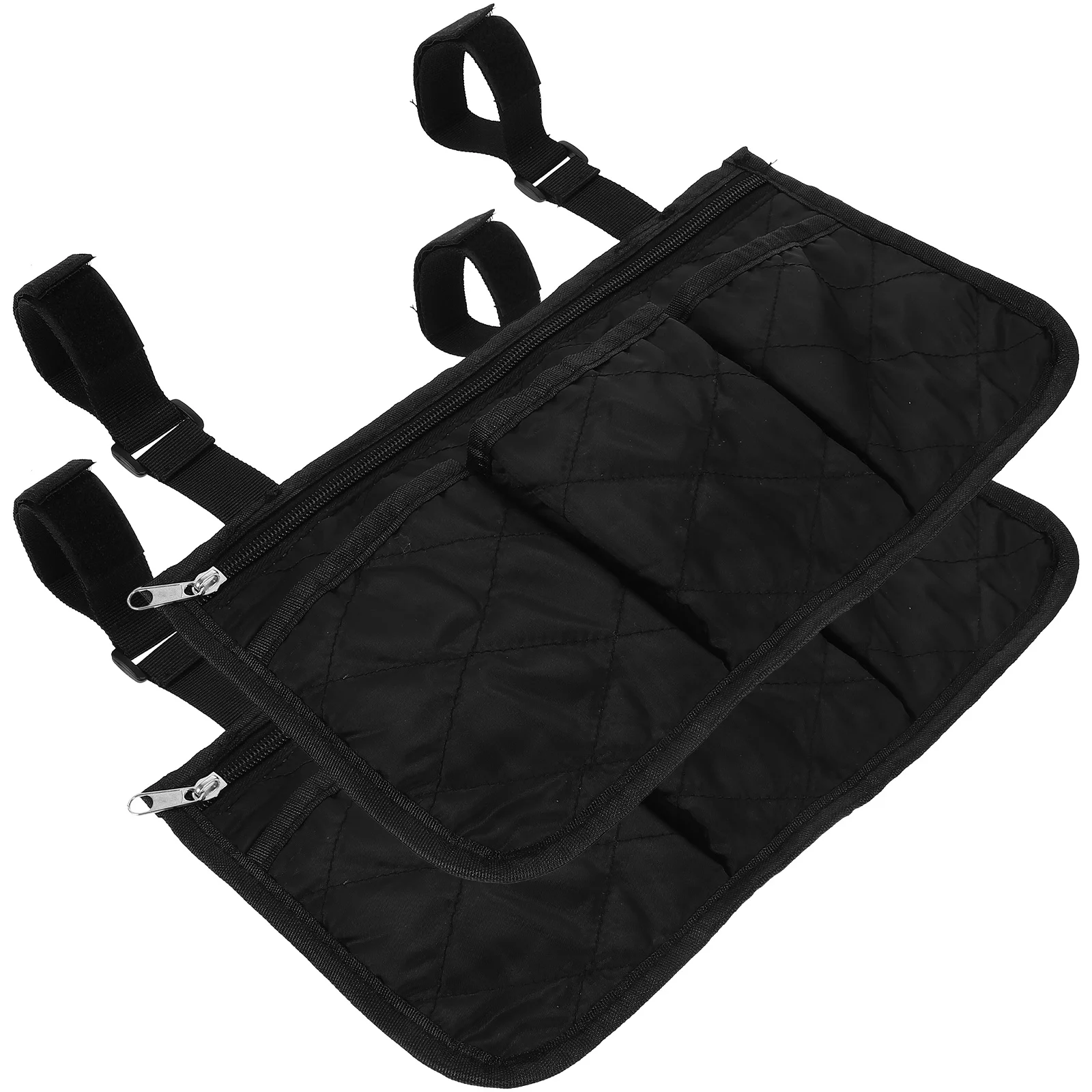 

2Pcs Wheelchair Bag Sturdy Anti-Wear Outdoor Travel Pouch with Adjustable Straps for Mobility Aids Armrest Organizer Pouch
