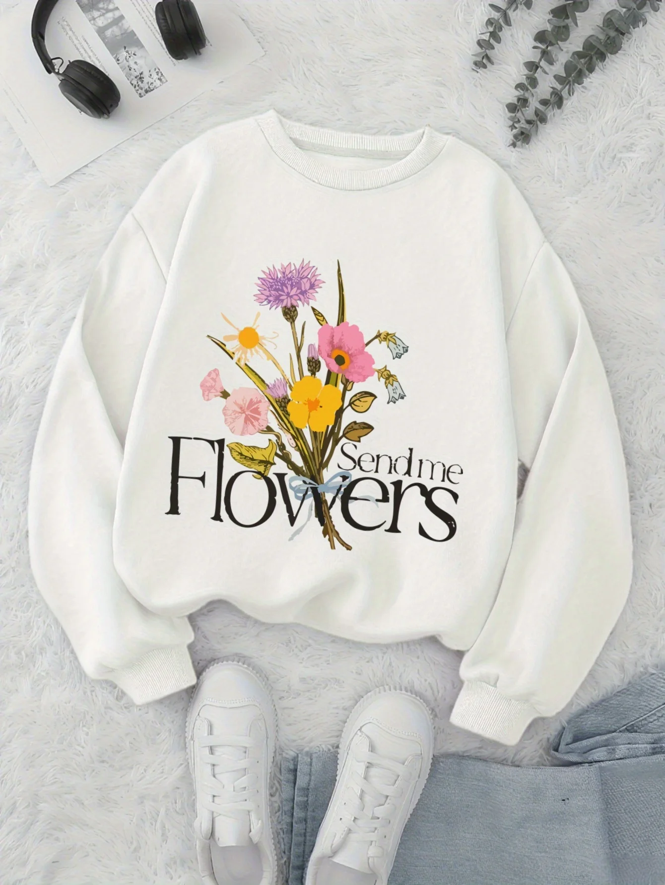 

Цветочный графический принт, осенние и зимние толстовки из чистого хлопка, мужские и женские толстовки для спорта на открытом воздухе и отдыха, модные тенденции