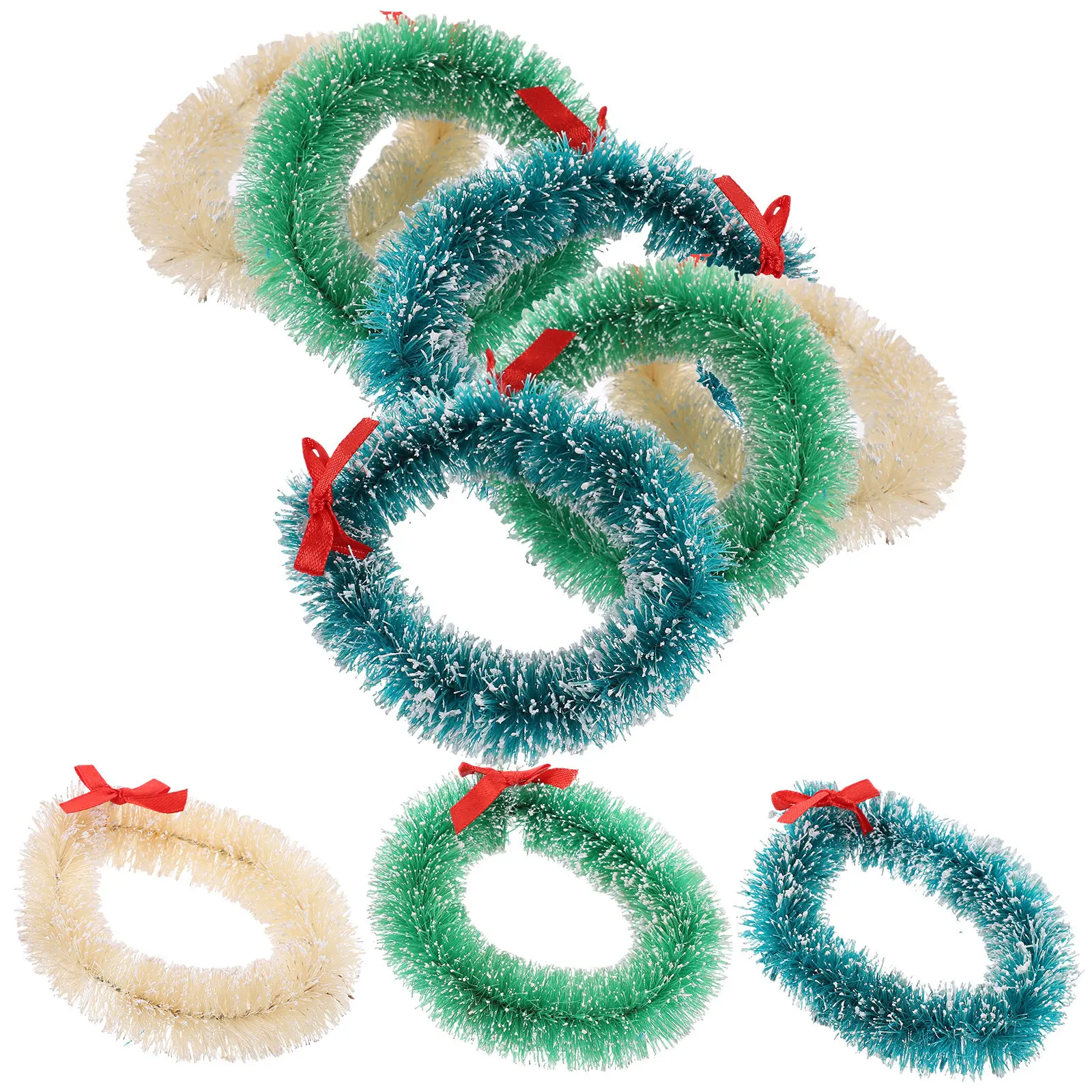 

9Pcs Hanging Xmas Wreath Realistic Design Mini Garlands for Christmas Crafts Window Decor Tree Ornament Festive Holiday Display