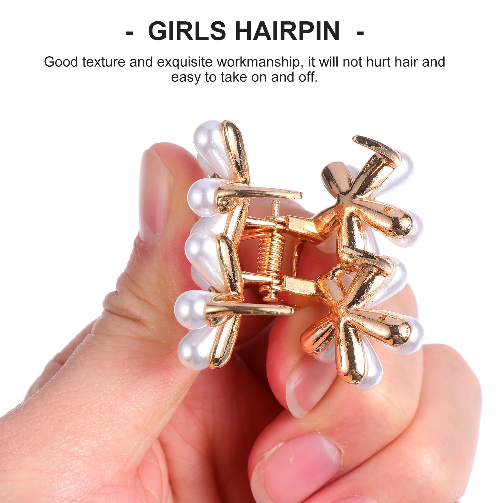 

3pcs Pearl Hair Clip Matte Gold Alloy Women Elegant Clips Accessories Pearl Pins For Wedding Party Hairstyles