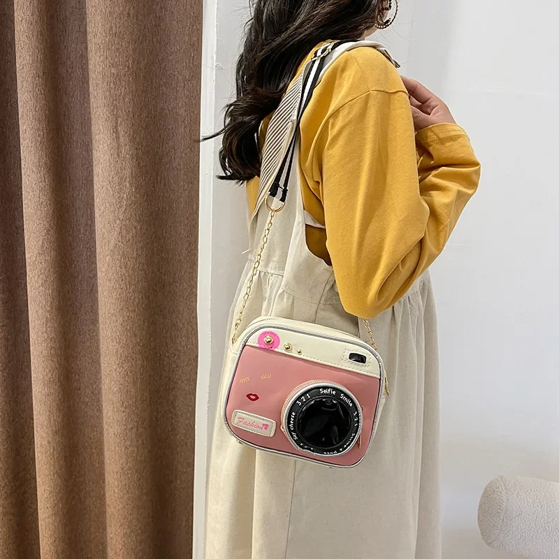 

Cute Versatile Student Crossbody Bag Funny Camera Shoulder Strap Personality Trendy Bag for Students