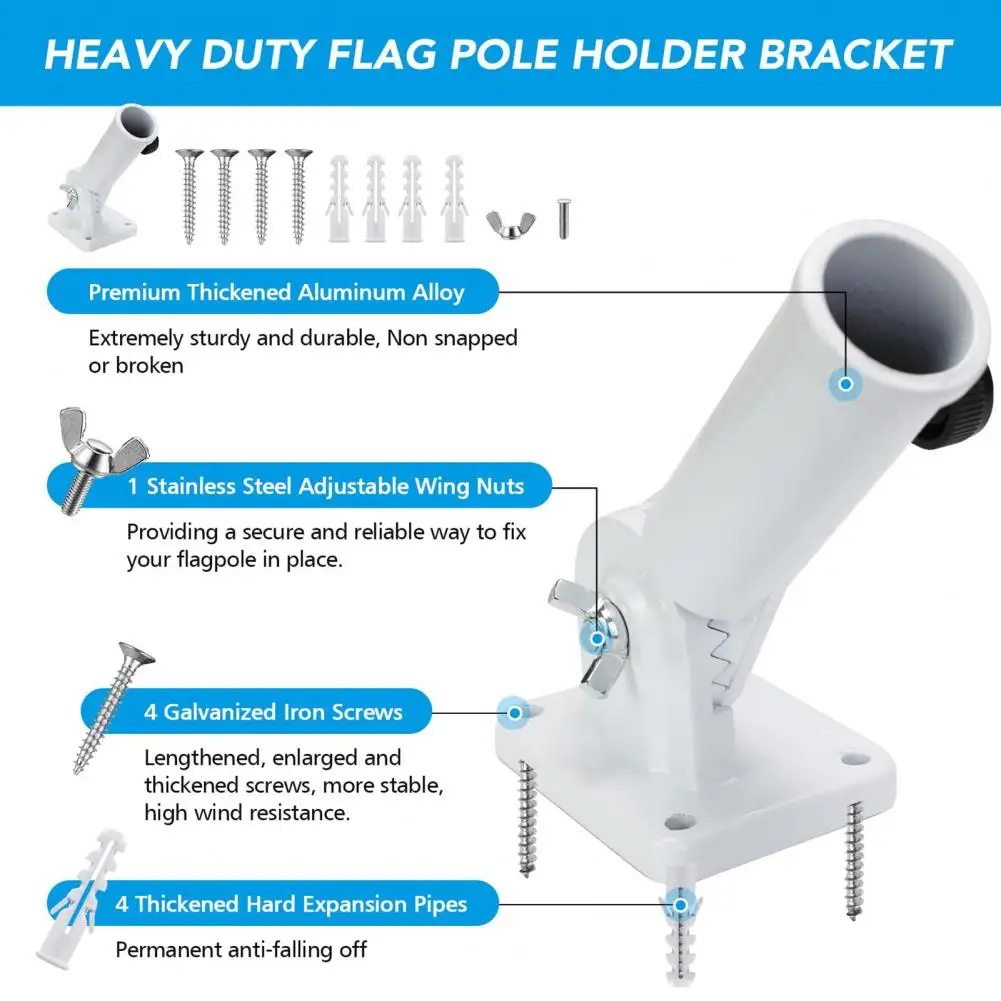 Maszt flagowy uchwyt słupek na flagę kąt regulowany słupek na flagę uchwyt montażowy ze stali nierdzewnej osprzęt wielopozycyjny słupek na flagę