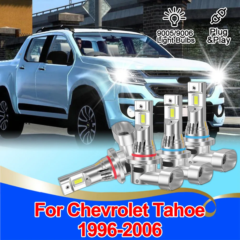 

Для Chevrolet Tahoe 1996-2006 9005 HB3 9006 HB4 светодиодные фары комбинированные лампы 6000K обновление 3570 охлаждающий вентилятор все в одной лампочке