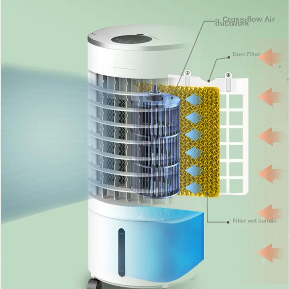 6l móvel ventilador de refrigeração ar para casa 65w controle remoto ar condicionado com digital displa piso em pé refrigerador de ar elétrico