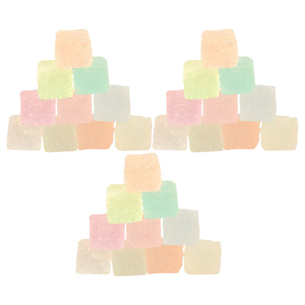 Dollhouse Food Accessories Miniature Luminous Sugar Cube Colorful Fake Candy Glow The Dark Pretend Food Toys Simulation Dessert