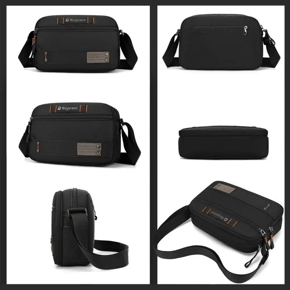 

Casual Fanny Packs Nylon Square Bag Waterproof Korean Style Shoulder Bag Multi-layer Solid Color Men's Pocket Sport Bag