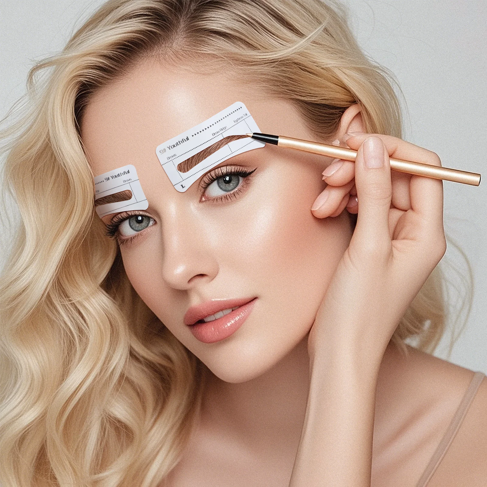 10Pcs Adhesive Eyebrow Stencils Precise Eye Brow Grooming Templates Natural Shape Shaping Tools DIY Makeup Beauty
