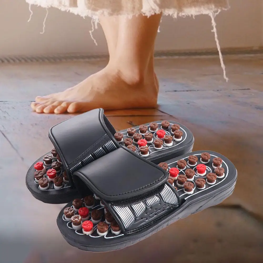 

Вращающаяся массажная обувь для ног, противоскользящие унисекс, тапочки для точечного массажа, рефлекторный стресс, здоровые сандалии для рефлексологии, фасциит